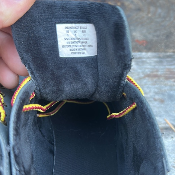 🆕Polo Ralph Lauren leather & synthetic ankle SNEAKER BOOT-BO-LCB gray/wht/blk 8 - Picture 7 of 13